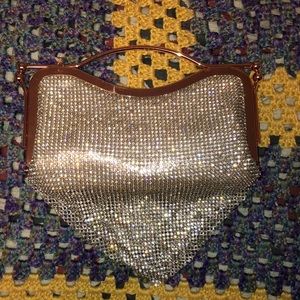 Rose gold trimmed studded bag